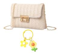 1 Pezzo Di Tessuto Borsa Delle Signore, 1 Pezzo Di Ciondolo Fiore, Alla Moda E Semplice Piccola Borsa Quadrata, Borsa A Tracolla Per Le Vacanze Estive, Ciondolo Decorazione Borsa.