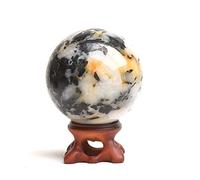 1 pezzo di tormalina nera naturale cristallo lucidato sfera di massaggio del globo Reiki StoneCrystal Home Decor Souvenir regalo Baoding Ball Exorcise Evil Spirits Money Drawing (Color : Black Tourma