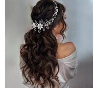 1 pezzo Diadema con perline morbide intrecciate a mano e Perle finte bianche da sposa per eleganti e raffinati acconciature da matrimonio Tagli Unicastampa dappertuttoABS