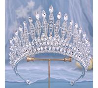 1 pezzo Diadema da sposa bianca con strass in vetro, testa di alta gamma di lega d'argento per matrimoni, feste, di classe elegante e regale Tagli Unicastampa dappertuttovetro