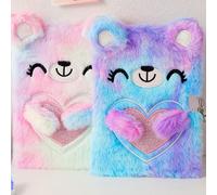 1 pezzo Diario con revers e Note quaderno per journal e disegno, diario carino e carino con riccioli in cristallo, regalo per il ritorno a scuola tintura per cravatta viola,Colore tie-dyeFumettoCarta 