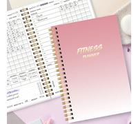 1 pezzo Diario di fitness/Planner degli allenamenti con copertina rigida formato A5, adatto per il monitoraggio fitness quotidiano, impostazione degli obiettivi, perdita di peso, abitudini sane, lavor