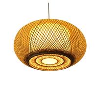 1 Pezzo Dida Intrecciata Perdario, Paralume Rustico in Rattan Vintage per Ristorante,Da a Sospensiin Vimini per Sala da Pranzo, Isola Della Cucina (19,7 Pollici)/un Colore/15,7 Pollici