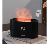 1 pezzo Diffusore di aromi a fiamma colorata da 180ml alimentato tramite USB, umidificatore a nebbia fredda ultrasonico, diffusore di oli essenziali per casa, hotel, ufficio Colore unico nero chiaro,L