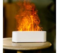 1 pezzo Diffusore di aromi a fiamma mini da 150ml USB, umidificatore a fiamma ultrasonico, diffusore di oli essenziali portatile con luce a LED colorata, adatto per casa, ufficio, regali nero,BiancoAB