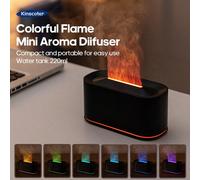 1 pezzo Diffusore di aromi a fiamma USB da 220 ml, umidificatore d'aria ultrasonico mini per camera da letto e hotel, leggero, con luce notturna colorata, diffusore di oli essenziali per aromaterapia,