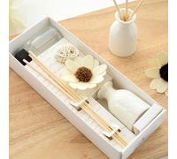 1 pezzo Diffusore di olio profumato a candela bianco in ceramica, Diffusore di essenze in ceramica e rattan per evaporazione di oli essenziali per casa, hotel, bagno, deodorante (L'etichetta appesa è 