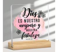 1 pezzo "Dio è il nostro rifugio" Targa in acrilico, regalo cristiano, adatto per la stanza della preghiera o l'ufficio, decorazione per la casa con versetto biblico, regalo per la festa della mamma/p