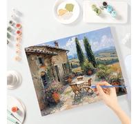 1 pezzo Dipinto ad olio su tela senza cornice delle colline della Toscana, 40x50cm, opera d'arte per decorazione di soggiorno, camera da letto o ufficio domestico 40*50 senza corniceTessuto non tessut