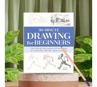 1 pezzo, Disegno per principianti in 30 minuti: lezioni e tecniche facili passo dopo passo per paesaggi, nature morte, figure e altro (senza penna) Carta tessile