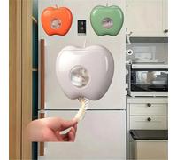 1 pezzo Dispenser a forma di mela per pellicola trasparente, contenitore per cuffie da doccia e sacchetti di plastica, montaggio a parete senza foratura con adesivo, accessorio per l'organizzazione do