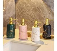 1 pezzo Dispenser di sapone liquido ricaricabile da 400ml con texture marmorizzata, realizzato in ceramica, adatto per detergente per il viso, sapone per le mani, gel doccia, shampoo, detergente per r