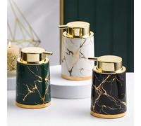 1 pezzo Dispenser di sapone schiumoso ricaricabile in ceramica con texture di marmo da 400 ml, adatto per detergenti per il viso, disinfettanti per le mani, bagnoschiuma, shampoo, detergenti per risto