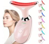 1 pezzo Dispositivo di bellezza per collo e viso a impulsi - Strumento per il ringiovanimento termico della pelle, leviga e rassoda la pelle - Massaggiatore vibrante per doppio mento e dimagrimento, 7