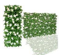 1 pezzo Divisorio espandibile di privacy per balcone, patio e esterno, Divisorio di privacy artificiale decorativo, Pannello recinzione in edera finta per parete esterna, Sfondo per decorazioni da gia