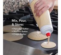 1 pezzo Dosatore per impasto di pancake con frusta, adatto per cuocere pancake, cupcake, muffin, crêpe e altro Tagli Unica,1 pz,1 pz (versione normale)Silicone