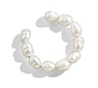 1 pezzo Ear Cuff trafitto orecchino per le donne perla orecchio clip su orecchino set cartilagine cerchio orecchio polsino, rame + perla naturale