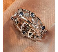 1 pezzo Elegante anello con design a cerchio e incastonatura di zirconi, regalo a sorpresa per la festa di San Valentino/appuntamento romantico, mamma, madre, festa della mamma 7,9,6,8,10Rame