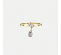 1 pezzo Elegante anello pendente a goccia in zirconia, in materiale argento sterling 925, raffinato e unico, perfetto per le donne per partecipare a feste e balli, anche un regalo anniversario ideale 
