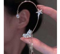 1 pezzo Elegante e alla moda orecchino a clip con cristallo a forma di farfalla per l'orecchio sinistro, regalo di gioielleria per la donna da indossare ogni giorno Tagli UnicaLega di zinco