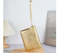 1 pezzo Elegante e lussuosa pochette pieghettata in PU minimalista, portamonete, borsa da sera lucida, adatta per donne, ragazze, eventi formali, feste, shopping, pendolarismo, viaggi, addio al nubila