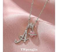 1 pezzo Elegante e raffinato collana con ciondolo in stile Y2K, con cuore rosa, pianeta e lettera geometrica irregolare, catena in acciaio inossidabile, regalo ideale per fidanzata, mamma, famiglia, a