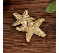 1 pezzo Elegante e raffinato spilla da donna con elementi marini, decorata con stella marina e conchiglia in oro falso e perle, adatta per festa estiva, vacanza al mare, regalo per vacanze Tagli Unica