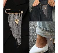 1 pezzo Elegante e unico spilla vintage con moneta, nappine e forma geometrica a cuore, accessorio sofisticato per donna, adatto per lavoro, eventi formali, feste, vacanze Tagli UnicaLega di zinco