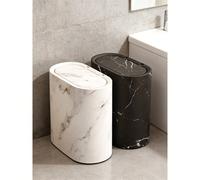 1 pezzo Elegante pattumiera sottile con coperchio, motivo marmorizzato, a prova di odori e impermeabile, contenitore multifunzionale per camere da letto e bagni. 1 pattumiera bianca con fessura strett
