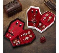 1 pezzo Elegante scatola portagioie a forma di bara in stile gotico, mini organizer per gioielli in pelle PU chic, perfetto per orecchini, anelli, collane e bracciali - Custodia portatile in stile got