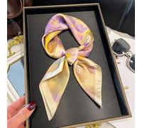 1 pezzo Elegante sciarpa quadrata da 70 cm con stampa floreale, adatta per casual e streetwear, bandana, fascia per capelli, protezione solare all'aperto, decorazione, perfetta per lo styling, la spia