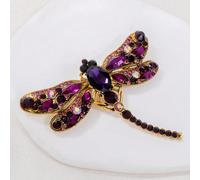 1 pezzo Elegante spilla a forma di libellula con strass viola, accessorio da donna per feste/vacanze, regalo per la festa della mamma Tagli UnicaLega di zinco