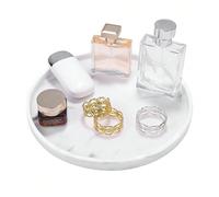 1 pezzo Elegante vassoio rotondo per gioielli, organizer versatile da scrivania per accessori quotidiani, elegante espositore per cassettiera per disinfettante per le mani e profumo, regalo perfetto p