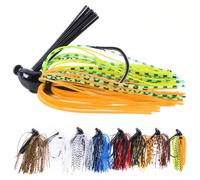 1 pezzo Esca da pesca 10g testa in metallo con gonna in gomma, esca artificiale ondulata, bocci di richiamo, esca per jigging, esca rotante, attrezzi per la pesca 10 g (colore 1#),10 g (colore 2#),10 