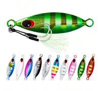 1 pezzo Esca da pesca a minnow in metallo che affonda lentamente da 10-60g, con occhi laser 3D, 5-8,5cm, adatta per la pesca e il traino 10 g,15 g,20 g,30 g,40 g,60 gLega di ferro