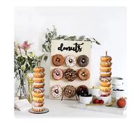 1 pezzo Espositore da parete per ciambelle, Rastrelliera per ciambelle in legno per feste, Centrotavola per feste di ciambelle, compleanni, matrimoni, Alzata per torta, Decorazioni per torta, Alzata p