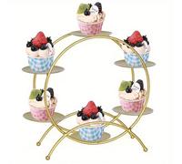 1 pezzo Espositore per cupcake a forma di ruota panoramica dorata, decorazione creativa per matrimonio, presentazione di tavoli dolci per anniversario, compleanno e festa, attrezzature da servizio ali