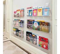1 pezzo Espositore per libri in acrilico, mensola a parete per libri per bambini, porta riviste, facilmente installabile come supporto per la lettura 1 PC,2 pezzi,3 pezzi,Adesivo speciale per scaffali
