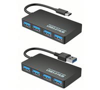 1 pezzo Estensore USB ultra sottile a 4 porte, HUB USB3.0; Con due tipi di connettore disponibili: Type-C e USB; La sua funzione principale è quella di espandere le interfacce del computer, risolvere 