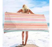 1 pezzo Extra Large Asciugamano da Spiaggia, Oversize, Super Assorbente, Asciugamani da Bagno e Spiaggia, in Microfibra, a Righe e Stampa Leopardata, Essenziale Estivo, Protezione dal Vento e dal Sole