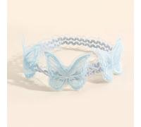 1 pezzo Fascia per capelli con farfalla in pizzo blu, Fascia per capelli elegante con farfalla in pizzo, Adatta per bambini, feste di matrimonio, accessori per capelli per bambini, regalo a forma di c