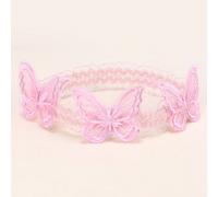 1 pezzo Fascia per capelli con farfalla in pizzo rosa, Fascia per capelli elegante con farfalla in pizzo, Adatta per neonati, matrimoni, feste, accessori per capelli per bambini, regalo di San Valenti