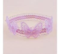 1 pezzo Fascia per capelli con farfalla in pizzo viola, Fascia per capelli elegante in rete e pizzo con farfalla, Adatta per bambini, matrimoni, feste, accessori per capelli per bambini, regalo di San