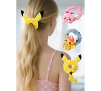 1 pezzo Fascia per capelli creativa con Pikachu Pokemon, carina e a cartoni animati, elastica, adatta per uso in bagno e all'aperto, decorazione per capelli, regalo per vacanze, compleanni e feste Tag