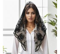 1 pezzo Fascia per capelli da donna alla moda con ricamo in pizzo a rose, adatta per uso quotidiano, vacanze, festival e matrimoni, essenziale da viaggio, asciugamano da spiaggia Poliestere