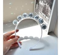 1 pezzo Fascia per capelli da donna per festival musicali e discoteca, fascia con specchio a argentata per karaoke, decorazione per feste e balli disco, accessorio per capelli, per casa, cura della pe