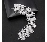 1 pezzo Fascia per capelli da sposa elegante con decorazioni di perle finte e fiori, accessorio romantico per occasioni come San Valentino, accessorio per capelli da matrimonio Tagli Unicastampa dappe