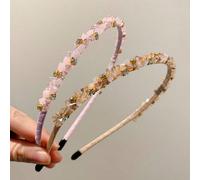 1 pezzo Fascia per capelli elegante in stile coreano con cristalli e strass, cerchietto elegante e versatile dalla larga montatura, accessorio per capelli alla moda e raffinato dalla corona alta Piant