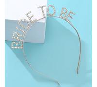 1 pezzo Fascia per capelli in lega premium con strass "BRIDE TO BE", accessorio per abito da sposa, decorazione per addio al nubilato Tagli Unica,Argento 5,[Oro]1Lega di zinco