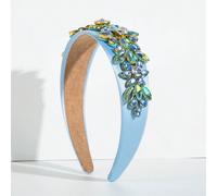 1 pezzo Fascia per capelli larga da donna con decorazioni in pietre preziose e perle finte, accessorio per capelli di stile da passerella, per la bellezza e l'uso domestico Tagli UnicaPianteZirconia C